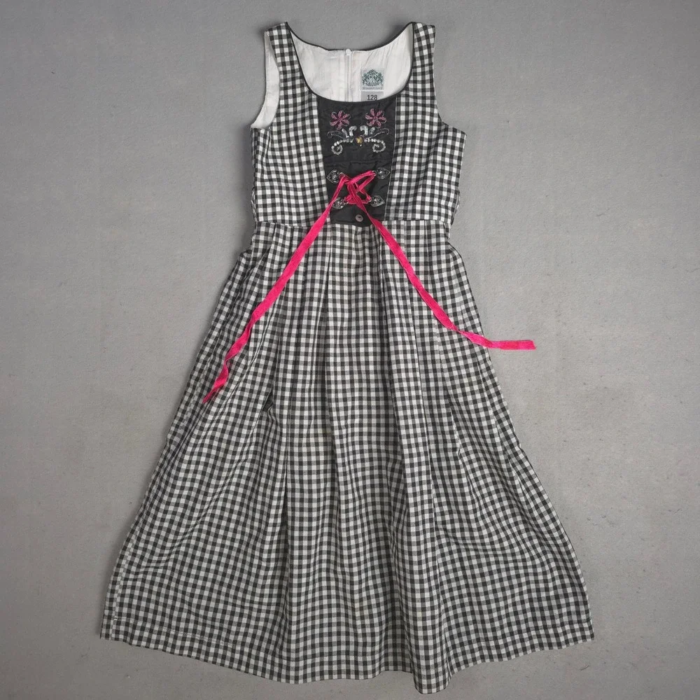 Hammerschmid Dirndl Dress Gingham Embroidered Oktoberfest‎ Party Dress 128